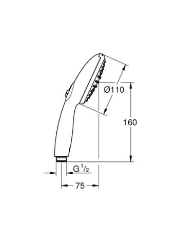Лейка для душа TEMPESTA NEW, черный/матовый, круглая Grohe (401624579)