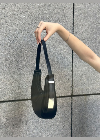 Жіноча чорна сумка 1447 багет No Brand (303323056)