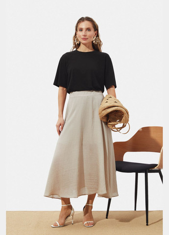 Бежевая кэжуал однотонная юбка ST-Seventeen