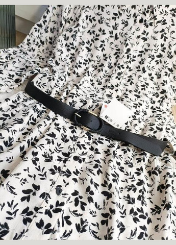 Чорна коротка сукня сорочка в квітковий принт Zara