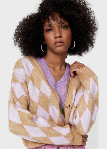 Кардиган зима,бузковий-бежевий, Stradivarius (306813567)