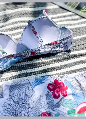 Блакитний літній купальник жіночий роздільний + туніка роздільний No Brand