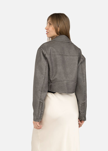 Серая демисезонная куртка женская из эко-кожи цвет серый cb-00269009 YOUNG PEPE