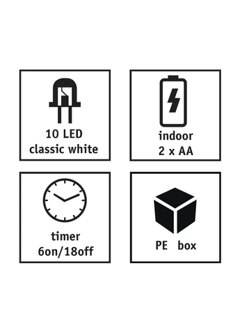 Гірлянда-струна Luca Lighting LED 1,3 м теплий білий 10 шт ялинок ProDobro (398091028)
