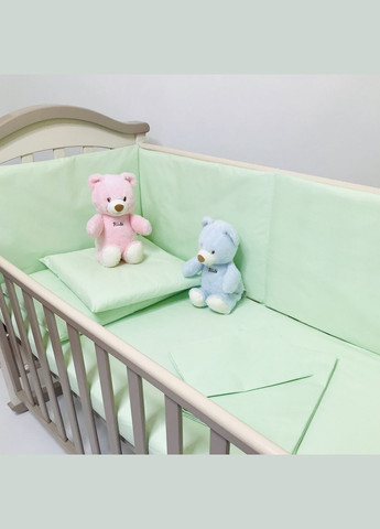 Бортики защита в детскую кровать Салатовые бязь 120x40, 60x40 см Penetka (323210854)