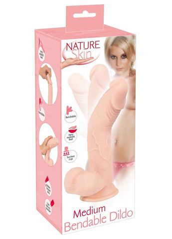 Фалоімітатор з мошонкою - Nature Skin Medium Bendable Dildo Orion (336946310)