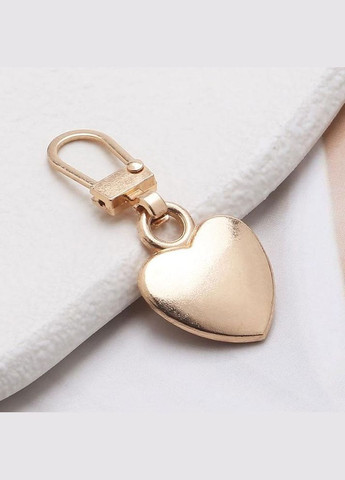 Комплект съемных бегунков на молнию сердечки золотого цвета 2 шт (OK0087_2) No Brand (317285985)