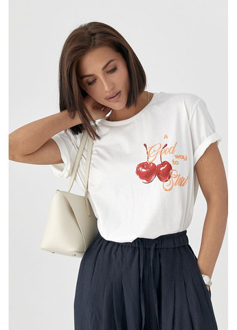 Бавовняна футболка з вишнями Lurex Футболка - (370393301)