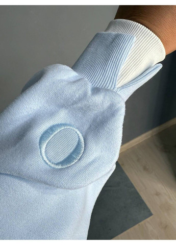 Костюм женский A-N 27063 свитшот и джогеры оверсайз с вышивкой голубой No Brand (350197710)