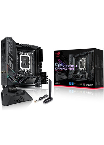 Материнская плата ROG STRIX Z790-I GAMING WIFI s1700 Z790 2xDDR5 M.2 HDMI Thunderbolt Wi-Fi BT mITX 90MB1CM0-M0EAY0 Asus (360793587)