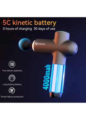 Перкуссионный массажер Booster Lightsaber 4000mah (8 насадок) No Brand (332634829)