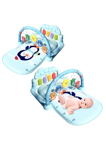 Игровой коврик-пианино с дугой и подвесными игрушками, 72×43 см, для младенцев No Brand (364553166)