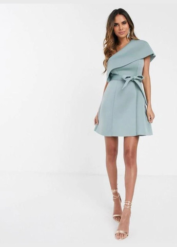 Бирюзовое бирюзовое платье мини на одно плечо Asos