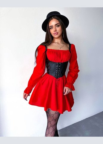 Красное кэжуал платье N.Family однотонное