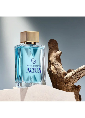Чоловіча парфумована вода Mister Giordani Aqua Містер Джордані Аква 75 мл свіжий деревний акватичний аромат Oriflame (370140716)