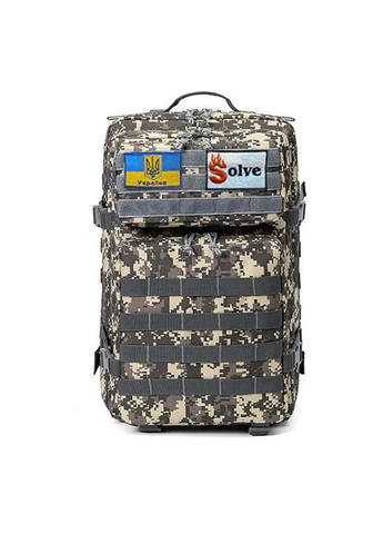 Тактичний похідний рюкзак на 45 л KT6003007 Сірий піксель Solve (305743508)