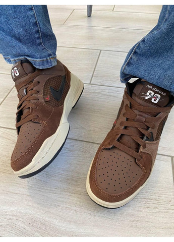 Коричневые демисезонные кроссовки мужские nike air jordan stadium 90 brown найк аир джордан No Brand