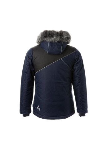 Комбинированная зимняя куртка nortony 1 17440130 тёмно-синий/чёрный 140 (4741468989136) Huppa