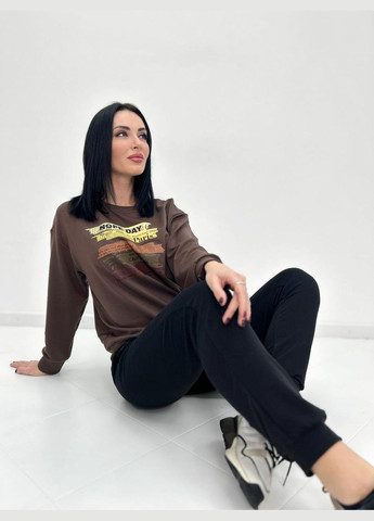 Трикотажный костюм с принтом Fashion Girl (300775476)