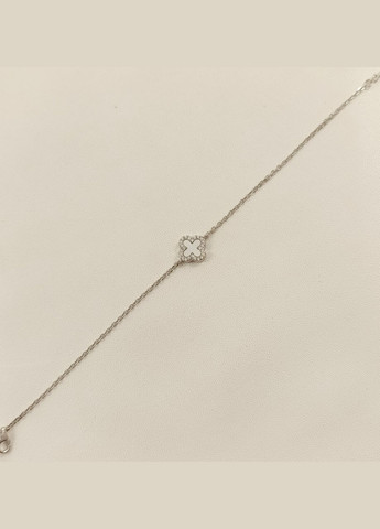 Браслет серебряный "Клевер" с перламутром и цирконием (Арт.82111494134) No Brand Браслет (339072263)