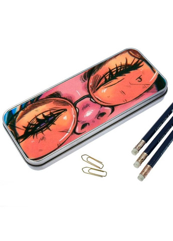 Пенал шкільний для хлопчика та дівчинки металевий дівчина арт #01 7*18 см Silver No Brand (309158766)