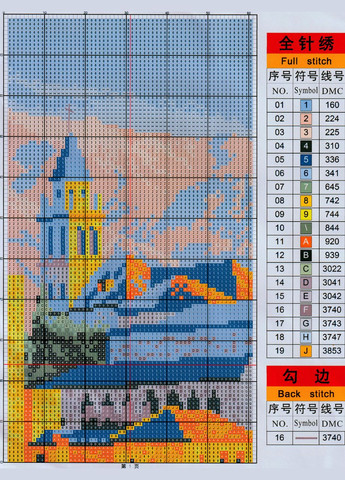 Набір для вишивання за нанесеною на канву схемою "The Alhambra".AIDA 14CT printed,16*38см Joy Sunday (313614519)