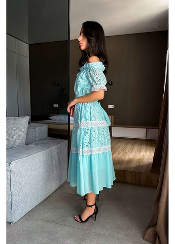 Блакитна літня сукня прошва бавовна 22030 блакитна Tanita-Romario