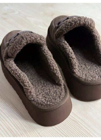 Уггі жіночі 080-24 лофери капці на платформі з хутром коричневі ITTS (370091885)