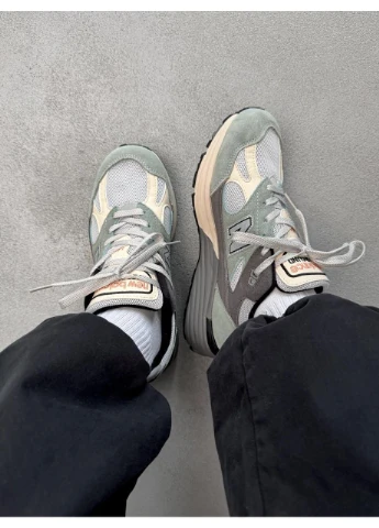 Сірі кросівки чоловічі new balance 991 mint grey beige нью беланс 991 демісезон No Brand