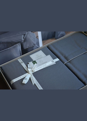 Постільна білизна Premium Satin 160×220 см сімейна Lucca Grey La Romano (333706508)