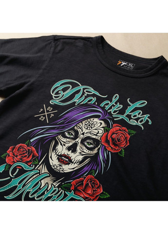 Чорна футболка з принтом dio los muertos No Brand