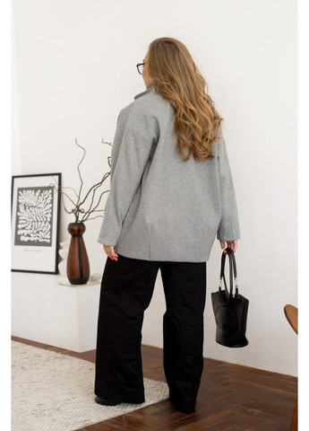 Сіре демісезонне Пальто в стилі бомбер оверсайз MoDiva