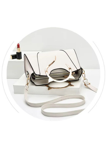 Модна сумка через плече великої місткості. Кремова 25х19 см No Brand (322784981)