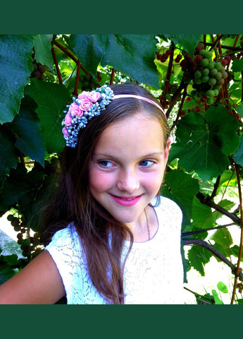 Обруч для волос с цветами ручной работы" Сиреневые розочки" No Brand (349842785)