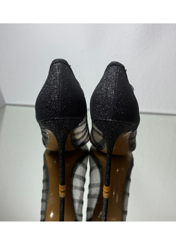 No Brand Жіночі туфлі святкові із гліттером, чорний колір 9,5 см туфлі-човники чорний з текстиль, — літо (351394522)