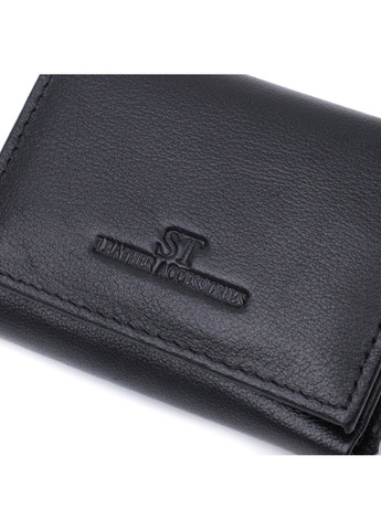 Зручний компактний гаманець з монетницею із натуральної шкіри 22742 Чорний st leather (298092968)