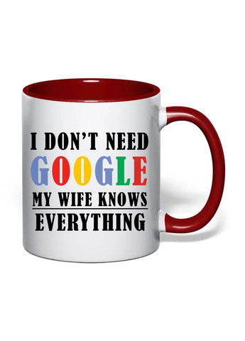 Чашка с печатью "My wife knows everything" 330 мл ( ) (30902) No Brand (362506633)
