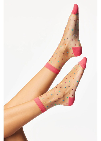 Коралловые носочки женские прозрачные в цветной горошек gigi Gabriella (365858746)