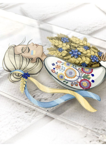 Чехол на iPhone 16 Pro Max Украинка с колосками (принт 173) Creative (355395313)