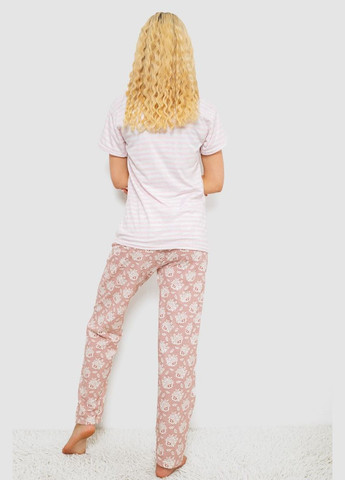 Пудровая всесезон пижама женская с принтом Fashion