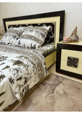 Постельное белье Двуспальное Пакистанская байка 180 x 220 см 4702 Белая 70 х 70 см No Brand (361146387)