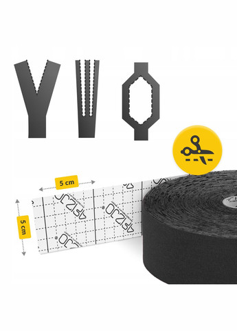Лента кинезиологическая (кинезио тейп) 5 см x 31 м Black () 4FIZJO P-5905973405522 (346122803)