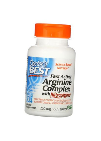 Аргинин с Нитросигином, Fast Acting Arginine Complex with Nitrosigine, 60таб (27327009) Doctor's Best (293256607)
