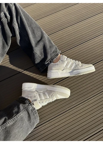 Белые демисезонные кроссовки мужские adidas forum grey white адидас форум белые No Brand