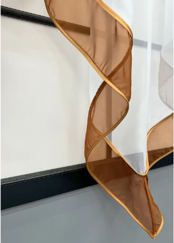 Кухонная занавеска № 029к коричневый с белым 280х170 см (50537) VR-Textil (299633242)