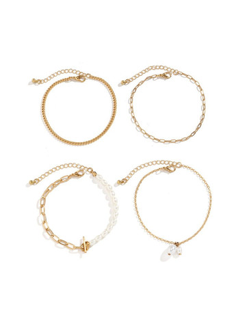 Набор браслетов на ногу из 4 штук, сет браслетов на ногу с жемчужинами «Summer Mood» ( ) China (367623264)