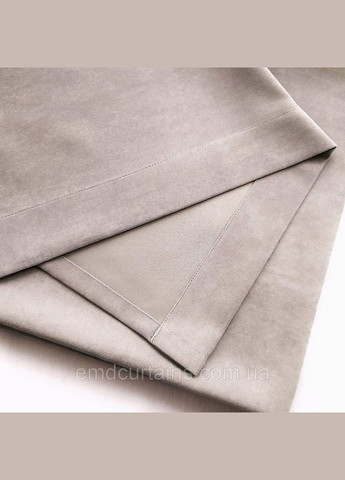 Комплект шторы на серых люверсах 2 шт с подхватами 385х250 см микровелюр Беж-капучино No Brand (337354493)