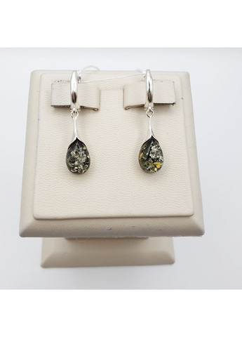 Сережки срібні з бурштином 3,44 г No Brand (369737018)
