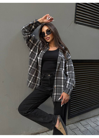 Кашемiрова жіноча сорочка графiтового кольору 34643 No Brand (361298503)