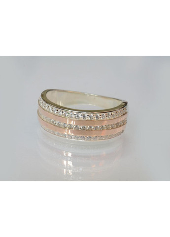 Срібна каблучка з золотими вставками Silver Style (367112413)